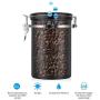 Rabinyod Bulan 1.8L Stainless Steel Coffee Bean Airtight Storage Container Canister CO2 Valve