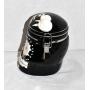 BW New 7" Black & White Sugar Skull Halloween Ceramic Decorative Air Tight Hinged Canister Storage Jar