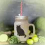 Brown British Shorthair Cat Silhouette #1 Frosted Glass Mason Jar With Straw Brown British Shorthair Cat Silhouette #1 Frosted Glass Mason Jar With Straw