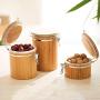 Sealed Container Spice Round Lid Food Kitchen Tea Nuts Cans Bamboo Grains Tank Storage Jar,S