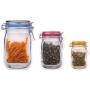 Mason Jar Zipper Bags,Food Storage Snack Sandwich Ziplock Bags,Reusable Airtight Seal Food Storage Bags,Leakproof Food Saver Bags for Travel Camping and Kids(Lx3+Mx3+Sx4)