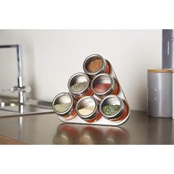 Premier Housewares Magnetic Tray with 6 Spice Jars - Orange