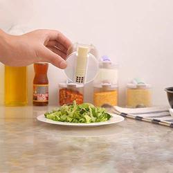 Kitchen Clear Acrylic Seasoning Box Set, 5 Piece Condiment Jar With Perforated Lid Portable Spice Storage Canister-a