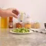 Kitchen Clear Acrylic Seasoning Box Set, 5 Piece Condiment Jar With Perforated Lid Portable Spice Storage Canister-a