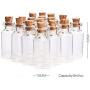 4Pcs 1840MM 5ML Glass Bottles Wishing Floating Bottle Empty Sample Storage Jars with Cork Stoppers - Transparent