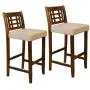 Christopher Knight Home Mackinsey Brown Mahagoni Akazien Barhocker mit Grauer Polsterung