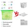 Reusable Silicone Food Bags Food Grade Food Storage Bags Lunch Sandwiches Bags for Vegetable, Fruit, Meat, Milk , Snack - FDA Approved Silicone Bags Ideal for Freeze Steam Heat Sous vide and Microwave