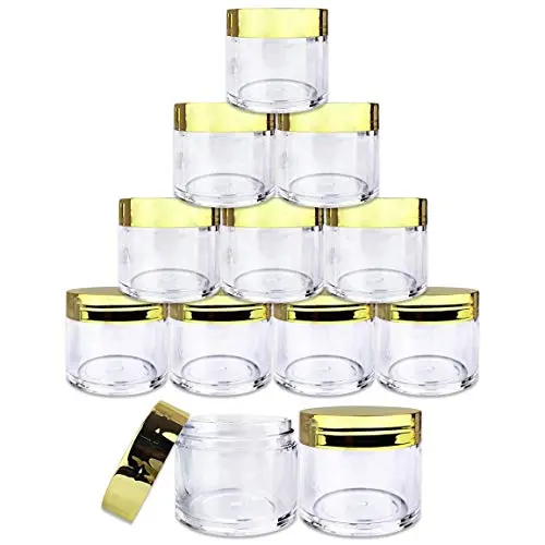 Bouteilles en Acrylique Rondes Transparentes 12 Pièces 1 oz. avec Couvercles Plates pour Crèmes, Lotions, Maquillage, Cosmétiques, Échantillons, Herbes, Pommades (12 Bouteilles + Couvercles, OR) Bouteilles en Acrylique Rondes Transparentes 12 Pièces 1 oz. avec Couvercles Plates pour Crèmes, Lotions, Maquillage, Cosmétiques, Échantillons, Herbes, Pommades (12 Bouteilles + Couvercles, OR)