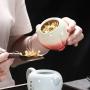KUKi Niedliche Pfirsich-Form Keramik Tragbarer Reise-Tee-Dose-Behälter-Glasbehälter/Teebehälter/Tee-Kessel/Tee-Konfekt/Kaffee-Beanzpeicher/Geschäftliche Hochzeit Geschenke (ein Stück)