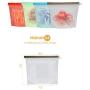 Coolnice Reusable Silicone Food Storage Bags Seal Food Preservation Bags Leak proof Freezer Bags for Vegetable Liquid Snack Meat Lunch Fruit Food Storage & Organization Sets-4 Pack 1000ML 30oz