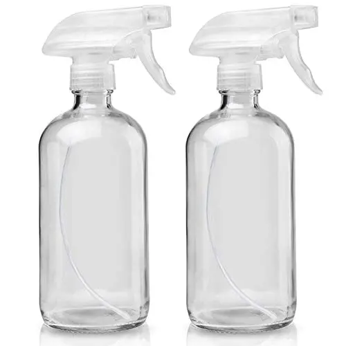 Glasprayflaschen, leer, 473ml (16oz) Boston-Form, Nachfüllbarer Behälter für ätherische Öle mit Funnellabeln für Reinigungsmittel, Aromatherapie-Lotionen, Flüssigseifen (Weiß)