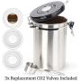 Gorgeous Coffee Canister - Stainless Steel Storage Container with Scoop - Keeps Your Coffee Airtight Fresh and Flavorful