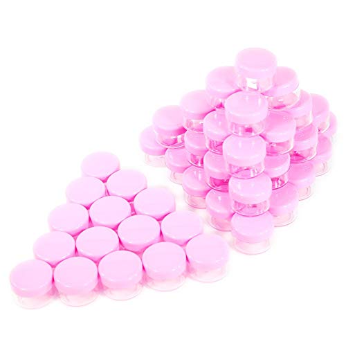 Tiny Sample Containers 3 Gram 3 ML Sample Jars 75pcs Makeup Sample Containers with Lids (pink)