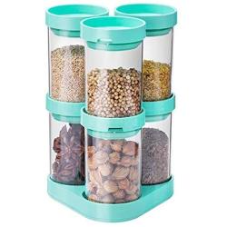 Food Storage Containers Jar Plastic with Lids Airtight Bpa Free Large, Cookie Jar Cereal Coffee Storage Containers Jar for Kitchen Pantry Organization Canister Candy Bulk, 210mL, 6-Pieces