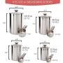 Beautiful Canisters Sets for the Kitchen Counter, 8-Piece Stainless Steel, Medium Sized with Glass Lids and Measuring Cups - SilverOnyx Tea Coffee Sugar Flour Canisters - 8pc Glass Lids