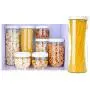 Réservoir de stockage YTF pour aliments, conteneur en plastique transparent facile à nettoyer, pour placards cuisine et réfrigérateur - ensembles de 3 pièces.