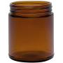 North Mountain Supply 9 Ounce Amber Glass Straight Sided Mason Canning Jars - with 70mm Black Plastic Lids - Case of 12