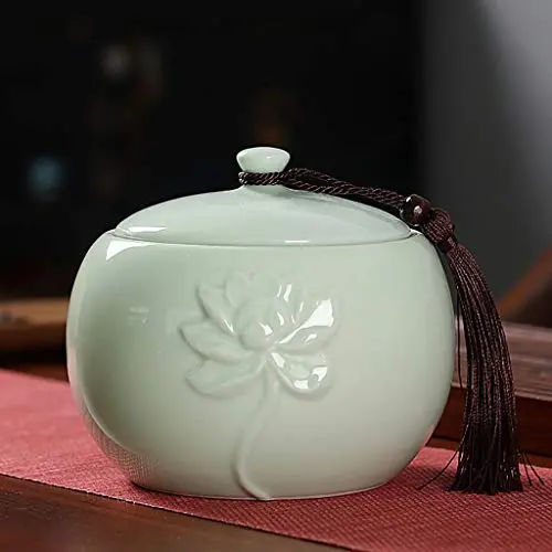 Food Storage Container,Tea Cans, Ceramic Large, Moisture-proof Sealed Cans, Household Coffee, Herbs, Candy, Chocolate Storage Tanks (Color : Green) Food Storage Container,Tea Cans, Ceramic Large, Moisture-proof Sealed Cans, Household Coffee, Herbs, Candy, Chocolate Storage Tanks (Color : Green)