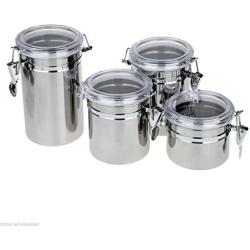 Mccng - Organizer Kitchen - 4pcs Stainless Steel Canister Spice Storage Jar Set Cans Pots Organizer - Table Gold Pans Door Under Utensils Sink Drawer Counter Sugar Cabinet Canisters Organizer Ros