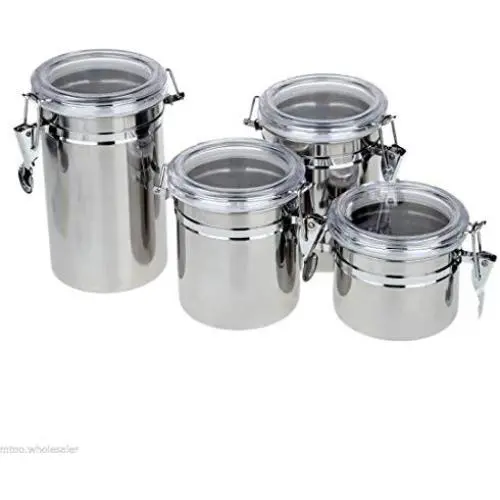 Edelstahl Gewürzbehälter Set – 4er-Set für Küche – Organizer für Tisch, Tür, Unter Utensilien, Spüle, Schublade, Schrank, Zuckerbehälter Organizer