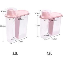 Storage Container With Flip Top Lid,Airtight Food Storage Container Set Double-Grid,Cereal Storage Container Set With With Scale,One Can Dual Purpose,4PCS-1.9L