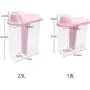 Storage Container With Flip Top Lid,Airtight Food Storage Container Set Double-Grid,Cereal Storage Container Set With With Scale,One Can Dual Purpose,4PCS-1.9L