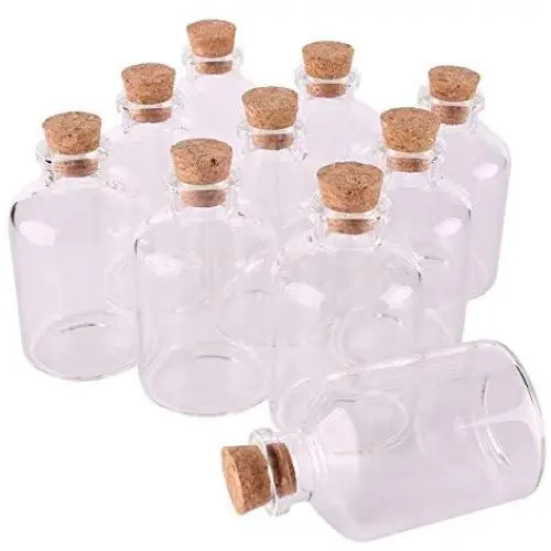 Glasbehälter & Flaschen | 24 Stück 50ml Größe 406312.5mm Transparente Glasflaschen mit Korkstopfen, leere Gewürzflaschen, Glaskapseln, für Geschenke & Basteln | von HUDITOOLS | 1 PC