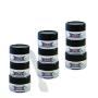 LollyZip Womens Clear Acrylic Cream Travel Jar Set, Includes 6 0.4-Ounce Jars, 3 0.5-Ounce Jars and Spatula (LZ3JAR)