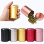 Adasea 3 Pack Small Stash Jar Airtight Multi-Use Portable Metal Herb Jar Container for Dry Goods Food Herbs Tea