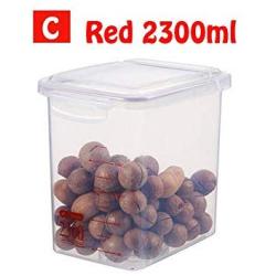 Taimot Plastic Food Storage Box with Lids, Square Kitchen Storage Jar Five Grains Miscellaneous Grains Crisper Dried Fruit Milk Powder Sealed Can With scale