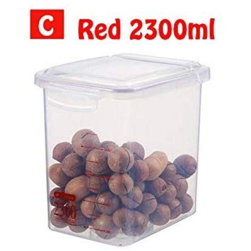 Taimot Plastic Food Storage Box with Lids, Square Kitchen Storage Jar Five Grains Miscellaneous Grains Crisper Dried Fruit Milk Powder Sealed Can With scale