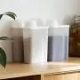 HOMELUNY Set of 4 Cereal Airtight Jars Home Storage Containers Kitchen Storage Jars Large Food Plastic Jars White for Candy, Cookie, Rice, Sugar,Flour,Snacks Keeping Food Dry & Fresh HOMELUNY Set of 4 Cereal Airtight Jars Home Storage Containers Kitchen Storage Jars Large Food Plastic Jars White for Candy, Cookie, Rice, Sugar,Flour,Snacks Keeping Food Dry & Fresh