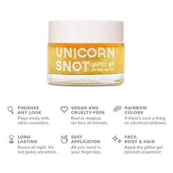 Unicorn Snot Holographic Body Glitter Gel - Vegan & Cruelty Free, Perfect for Festival, Rave, Halloween, Costume, Yellow, 1.6oz