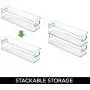 Boîtes de Rangement en Plastique Réglables mDesign avec Poignées pour Cuisine, Cellier, Placard, Réfrigérateur, Congélateur – Organisateur Long et Étroit pour Collations, Légumes, Légumes et Pâtes – Pack de 2 – Transparent/Bleu Boîtes de Rangement en Plastique Réglables mDesign avec Poignées pour Cuisine, Cellier, Placard, Réfrigérateur, Congélateur – Organisateur Long et Étroit pour Collations, Légumes, Légumes et Pâtes – Pack de 2 – Transparent/Bleu