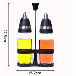 LQQGXLCondiment bottle, jar condiment storage box Oil dispenser, cooking oil and vinegar dispenser bottle set, glass kitchen funnel and pourer