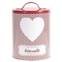 H&H Crochet Coffee Tin Jar, 11xH16cm, Red and White, s