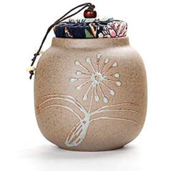 Handmade Ceramic Tea canisters,Moisture-proof Tea caddy Sealed Storage jars Sugar bowl-A 9x10cm(4x4inch)