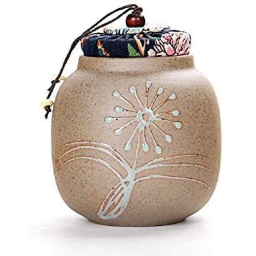 Handmade Ceramic Tea canisters,Moisture-proof Tea caddy Sealed Storage jars Sugar bowl-A 9x10cm(4x4inch)
