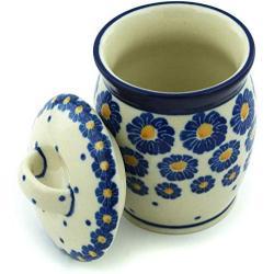 Polish Pottery Jar with Lid 4-inch