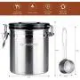 KINCREA Coffee Canister, Airtight Coffee Container with Scoop, CO2 Vent Valve and Date Tracker Wheel,Large Stainless Steel Container Keep Beans and Ground Coffee Fresh Longer KINCREA Coffee Canister, Airtight Coffee Container with Scoop, CO2 Vent Valve and Date Tracker Wheel,Large Stainless Steel Container Keep Beans and Ground Coffee Fresh Longer