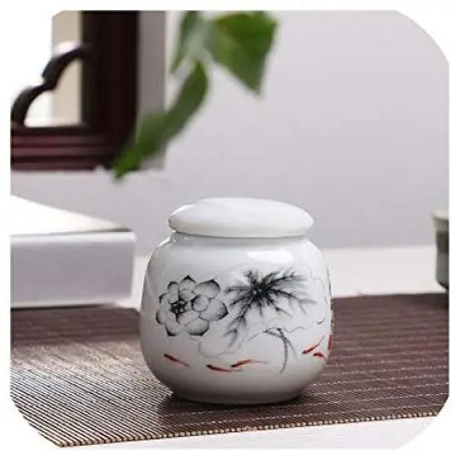 Bouteille de Thé en Céramique Miniature, Petit Cornet de Thé Portable, Boîte de Rangement pour Thé, Boîte Cadeau Exquise, Canettes en Céramique, Rangement de Cuisine.