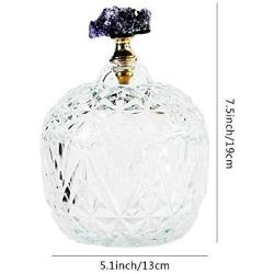 ZSY Decorated Crystal Glass Candy Dish with Lid, Crystal Clear, Strong Perspective, Used for Food Storage and Organization of Biscuit Jars, Suitable for Home Living Room Bedroom Banquet