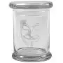Clear 8 oz Glass Herb Stash Jar and Lid with V For Vendetta Logo from Smoke Promos