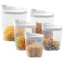 5 Pcs Food Storage Bottles Dry Food Storage Containers Assorted Sizes & Slide Back Lids Cereals Jars Bottle Tea Box