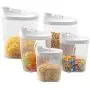 5 Pcs Food Storage Bottles Dry Food Storage Containers Assorted Sizes & Slide Back Lids Cereals Jars Bottle Tea Box