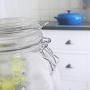 TOPBATHY 1 Pc Premium Durable Clear Seal Jar Glass Jars with Stainless Steel Lids Storage