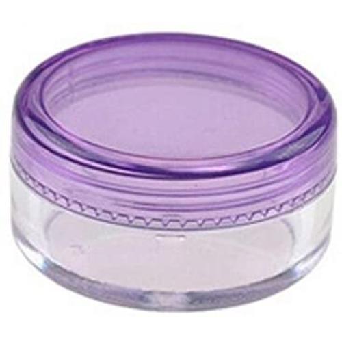 astore2017 25pcs 5g Clear Plastic Jars with Purple Lids,Stackable Cosmetic Container for Cream Toners Lip Balms