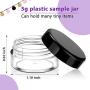 5 ml/ 5 Gram Cosmetic Containers 100 Pieces Plastic Sample Containers with Lids Round Pot Jar for Lip Balm and Lotion