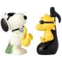 Bundle: Enesco Peanuts Zigzag Ceramic Cookie Jar, and 3 Salt & Pepper Shaker Sets ? Lucy, Snoopy, Charlie Brown, Linus, Woodstock