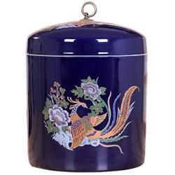 Home Décor Ceramic Tea Jar Sealed with Lid Sugar Storage Tank Kitchen Decoration Accessories Ceramic Jar Decorative Accessories (Color : Blue, Size : 181825cm)